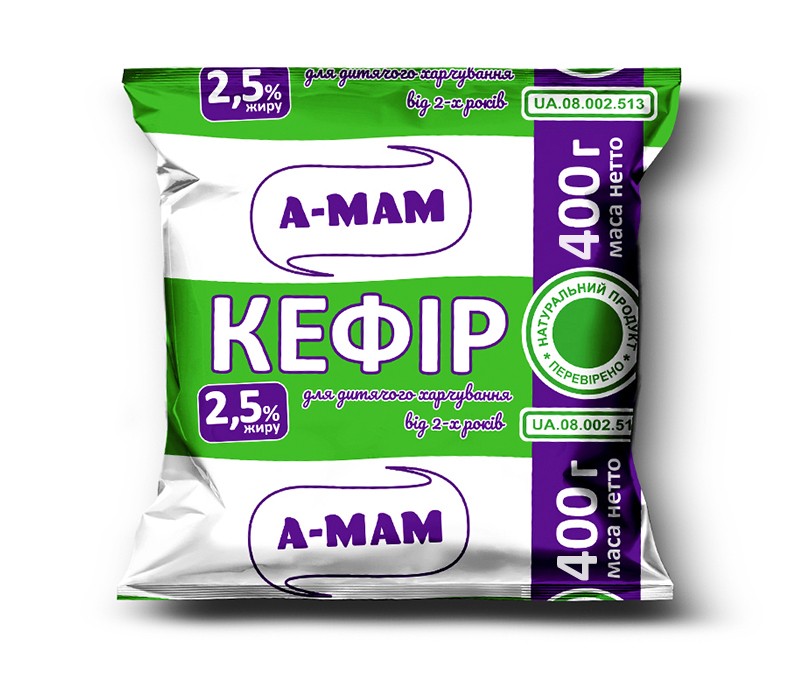 Кефір А-МАМ 2,5% жиру,400 гр